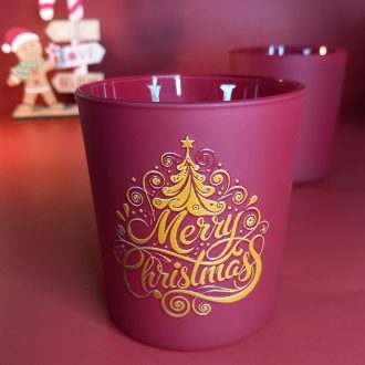 Merry Christmas Red Glass