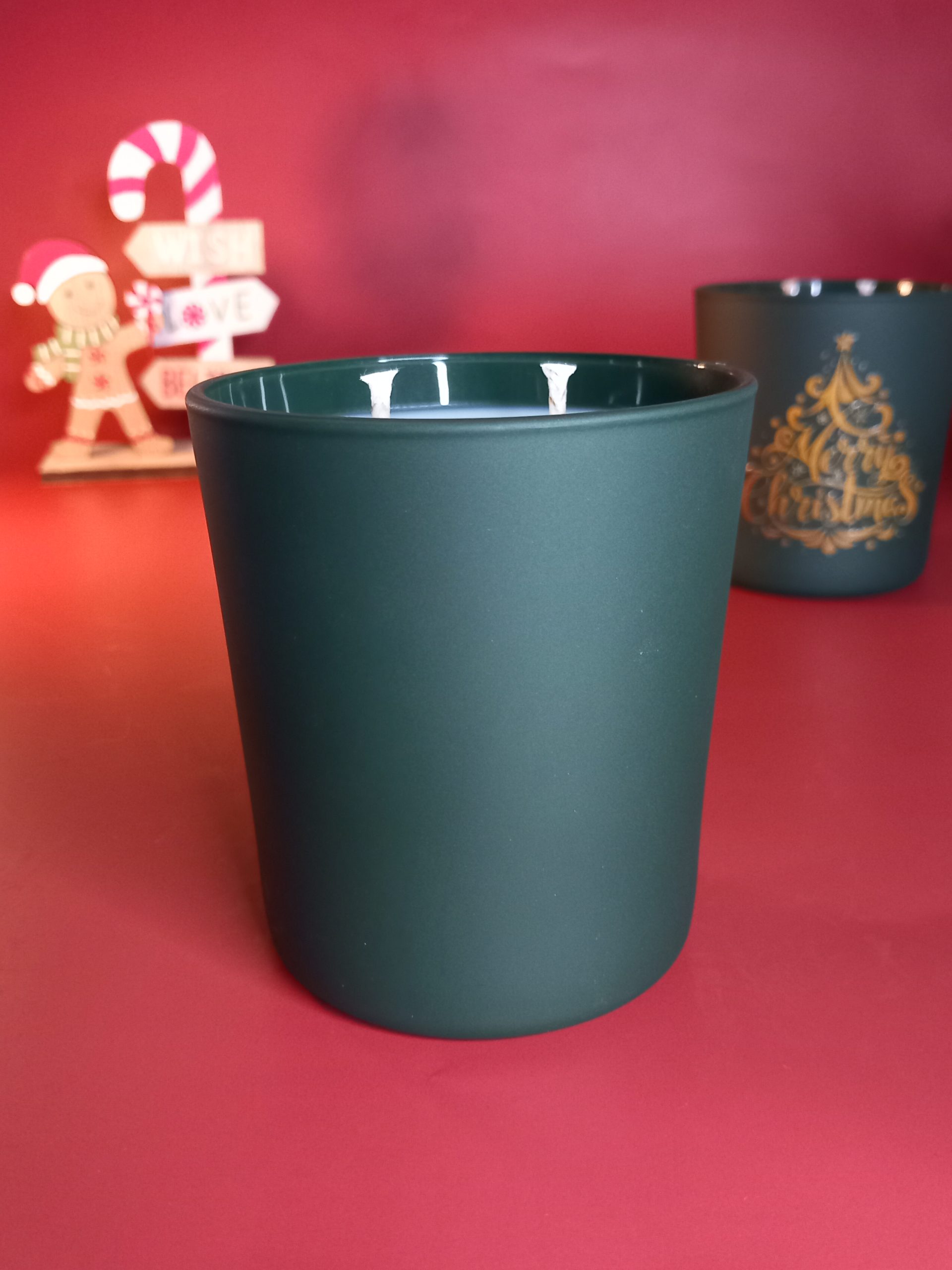 Merry Christmas Green Glass - Image 2