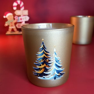 Merry Christmas Gold Glass