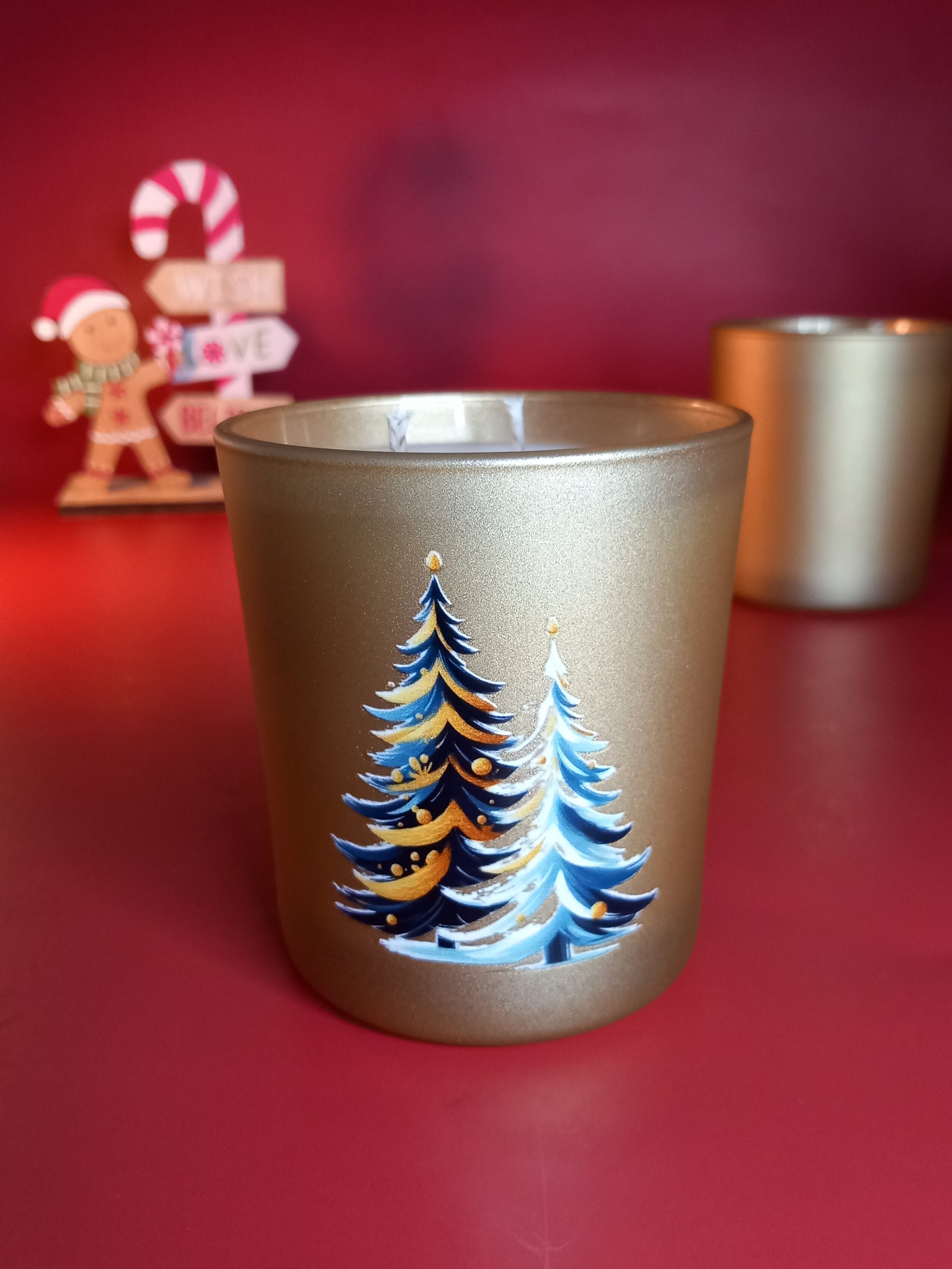 Merry Christmas Gold Glass