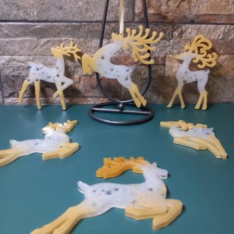 Στολίδι Ελάφι Από Υγρό Γυαλί