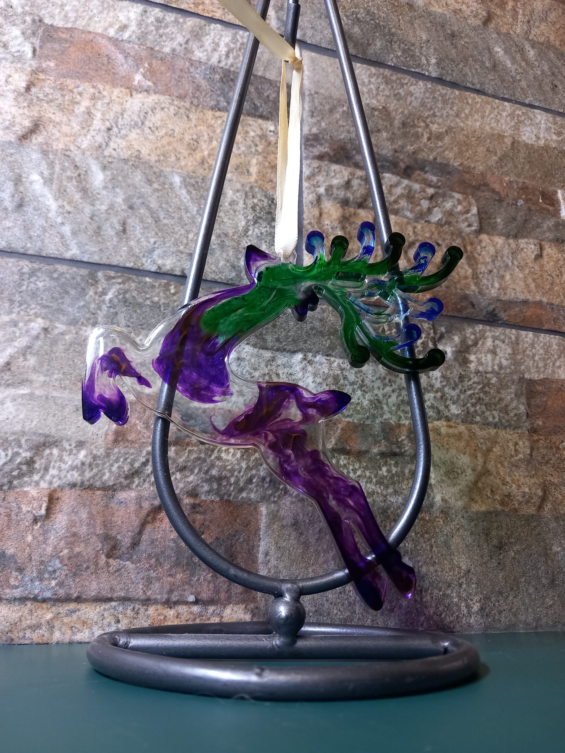 Στολίδι Ελάφι Από Υγρό Γυαλί - Image 6