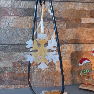 Στολίδι Χιονονιφάδα Από Υγρό Γυαλί