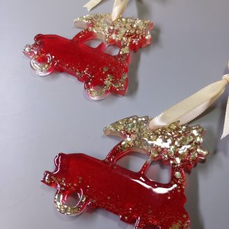 Στολίδι Αμάξι Από Υγρό Γυαλί