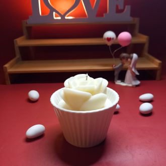 Μπομπονιέρα "Rose Cupcake" - Αρωματικό Κερί σε Πορσελάνινη Βάση