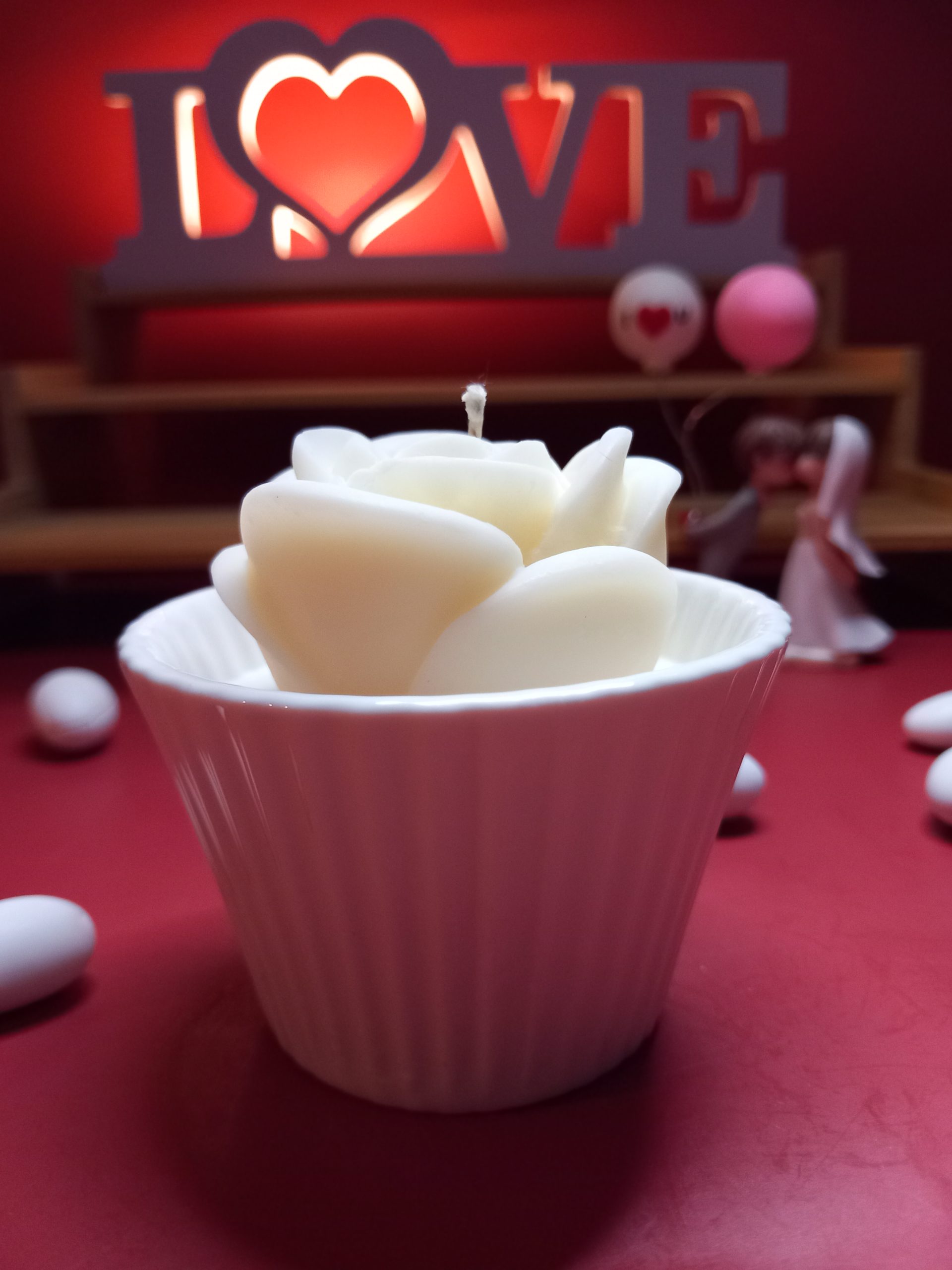 Μπομπονιέρα "Rose Cupcake" - Αρωματικό Κερί σε Πορσελάνινη Βάση - Image 4